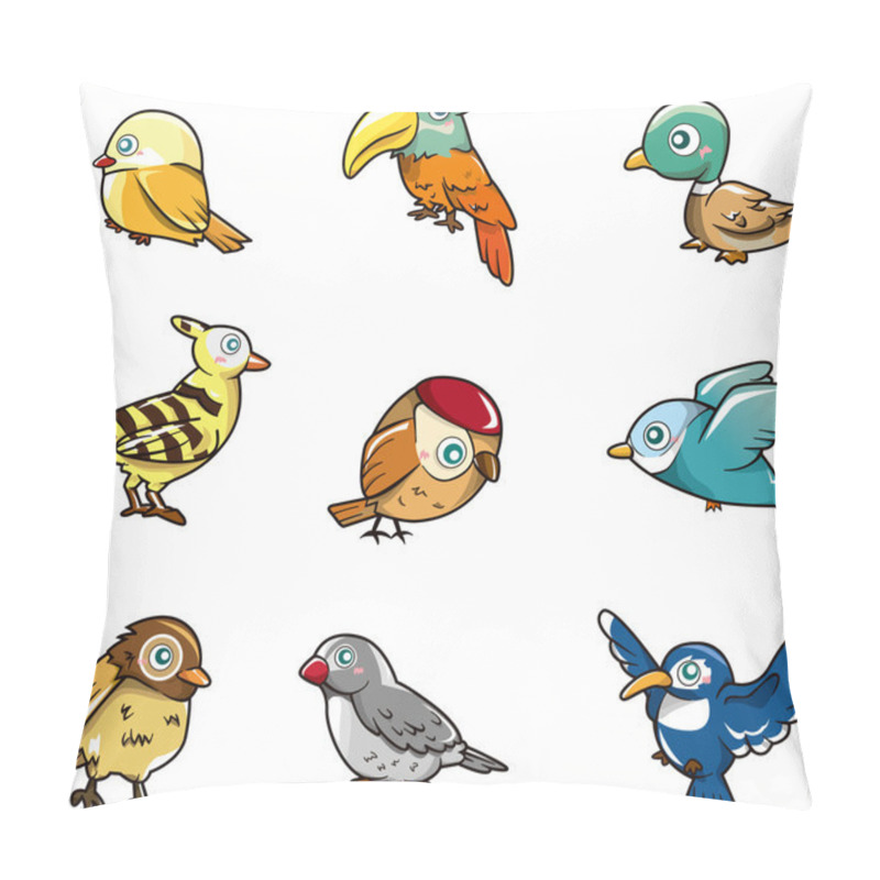 Personality  Cartoon Bird Icon Pillow Covers