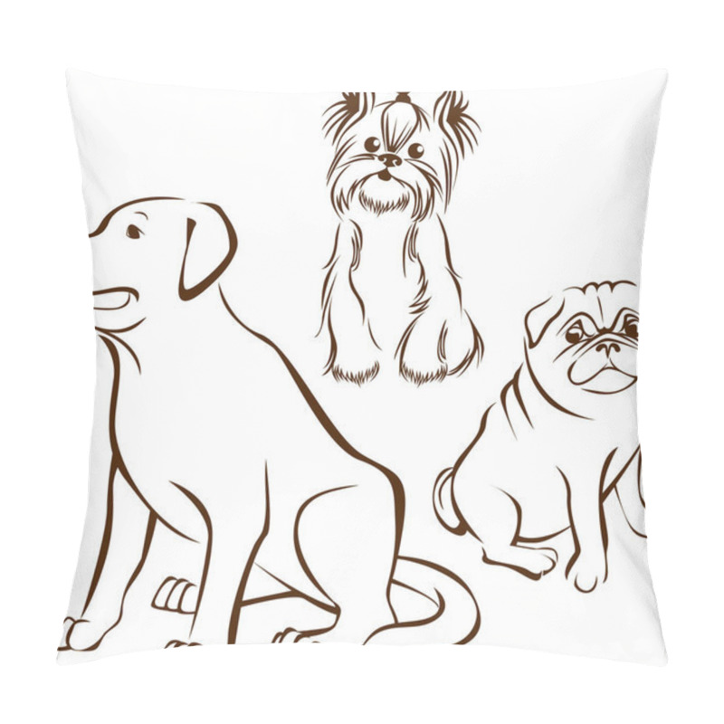 Personality  Set Of Dogs Breeds Pillow Covers