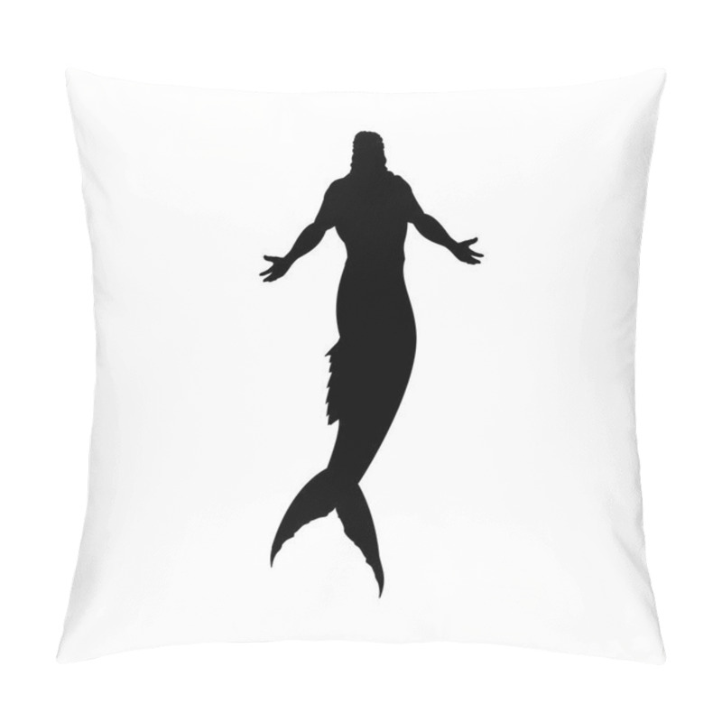 Personality  Mermaid Man Silhouette Mythology Fantasy Pillow Covers