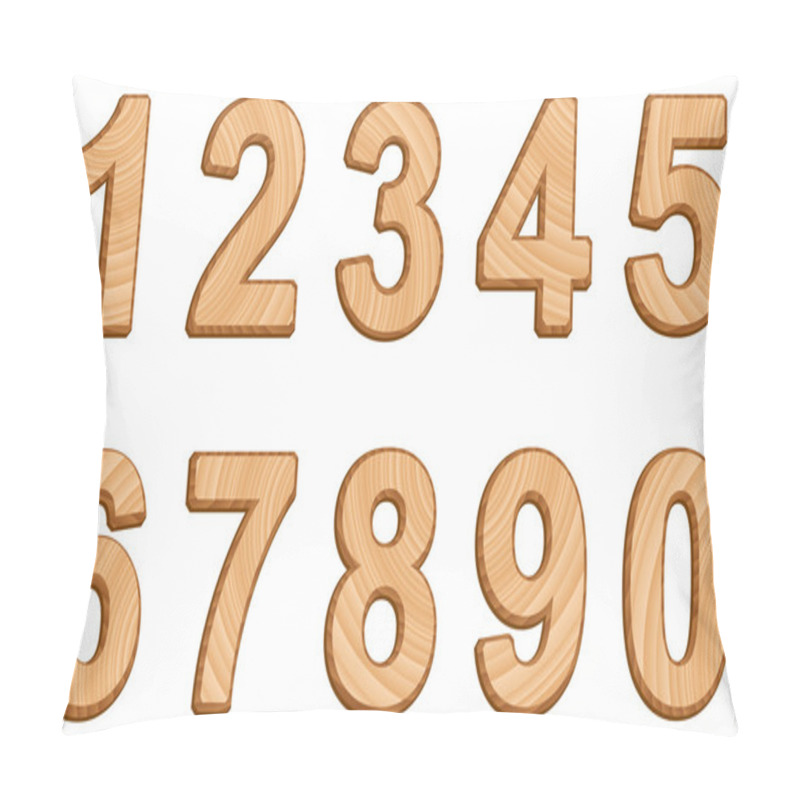 Personality  Vector Numerals With Texture Of Wood Pillow Covers