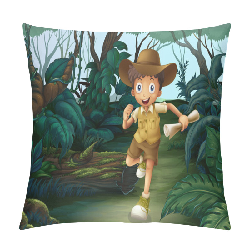 Personality  A Young Boy In The Middle Of The Woods Pillow Covers