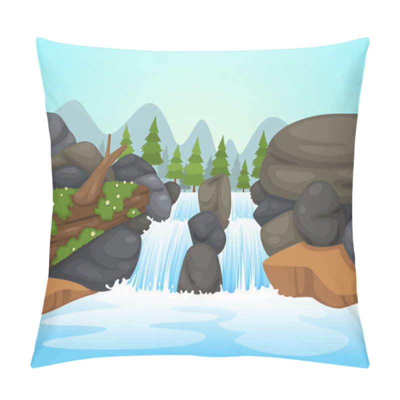 Personality  Waterfall Landscape Vector Pillow Covers