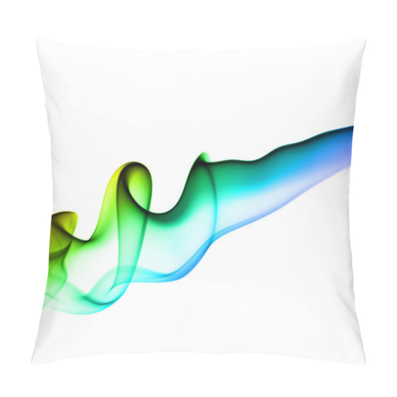 Personality  Blue And Green Smoke Swirl On White Pillow Covers