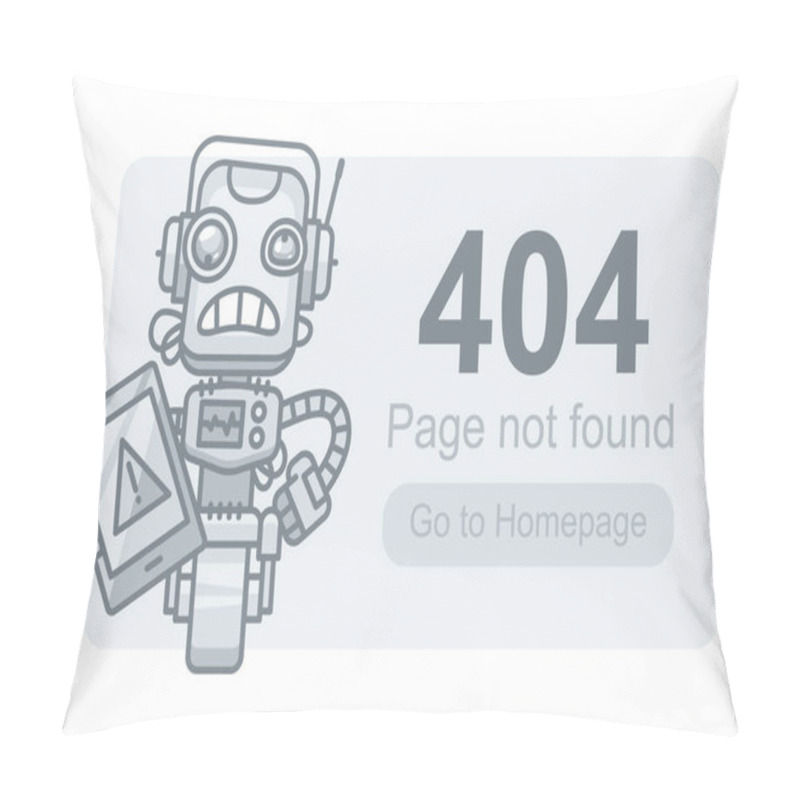 Personality  Concept Page Not Found Robot With Tablet Pillow Covers