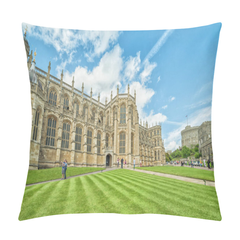 Personality  WINDSOR, ENGLAND - JULY 10, 2016 : St. George Chapel At Windsor Castle Pillow Covers