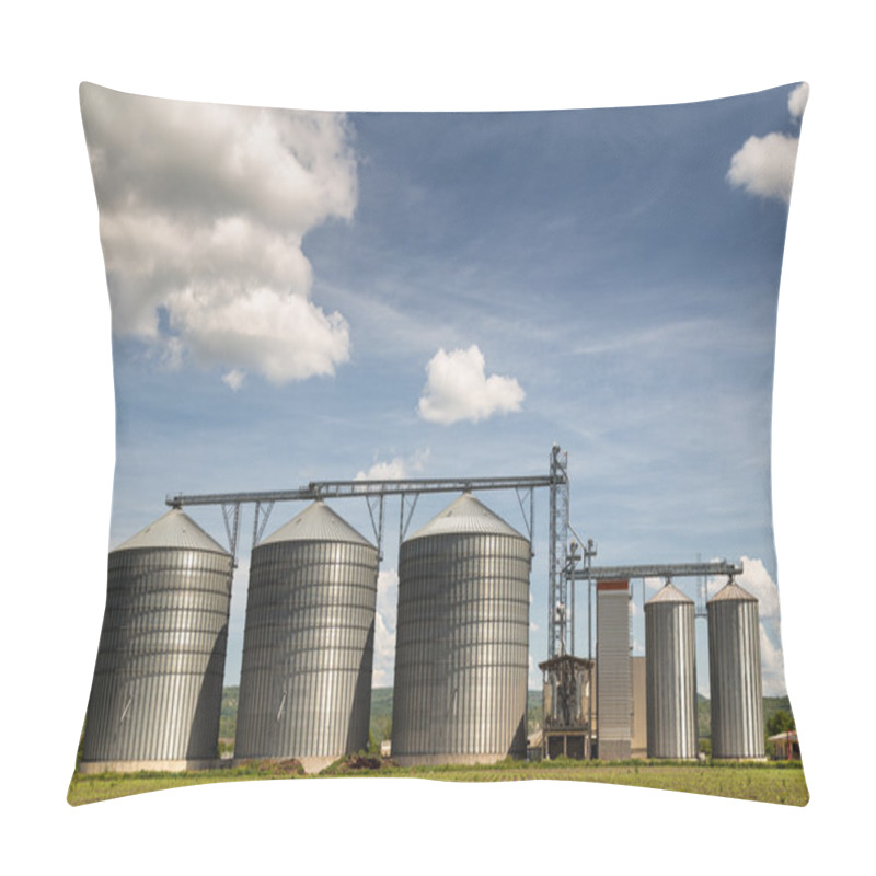 Personality  Grain Silo Over Blue Sky Pillow Covers