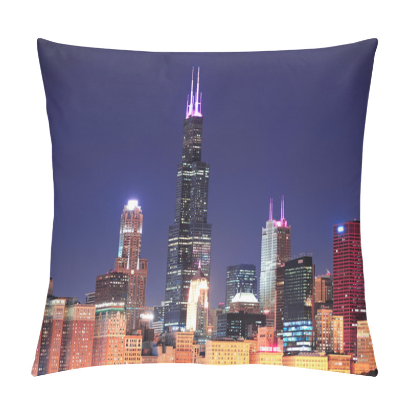 Personality  Chicago Skyline At Dusk Pillow Covers