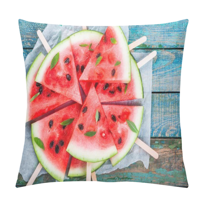 Personality  Slices Of Fresh Juicy Watermelon On A Paper Closeup Pillow Covers