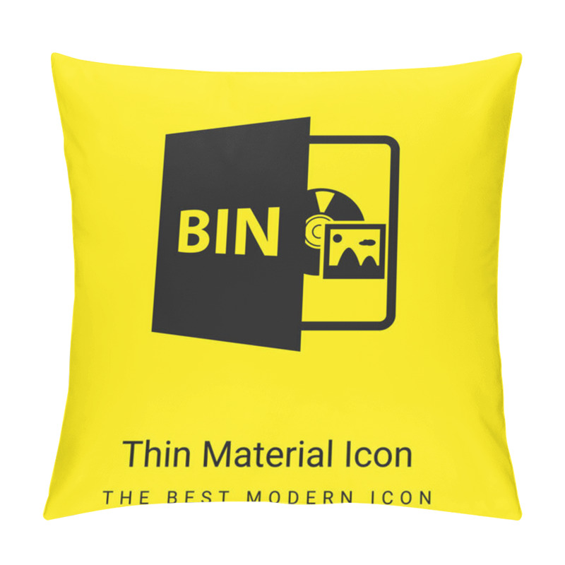 Personality  BIN Open File Format Minimal Bright Yellow Material Icon Pillow Covers