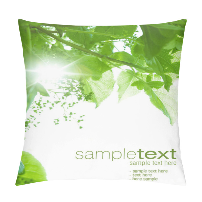 Personality  Green Leaves And Sun Rays Pillow Covers