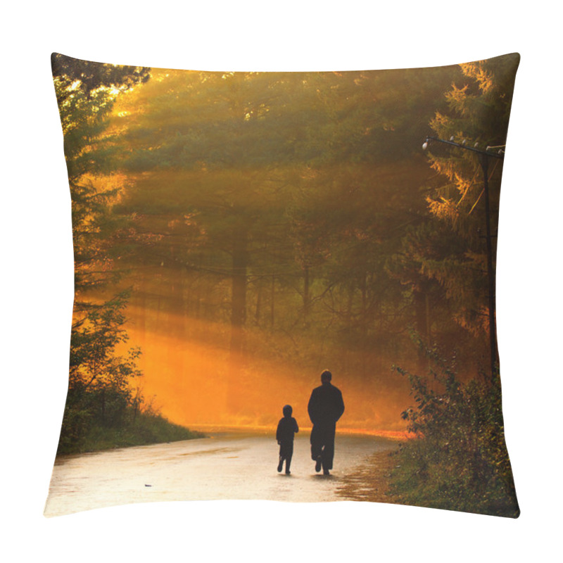 Personality  Father And Son Walking In The Sunlight Pillow Covers