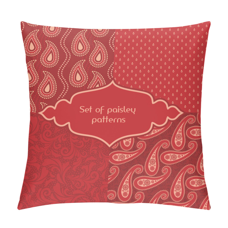 Personality  Set Of Ornamental Paisley Patterns Pillow Covers