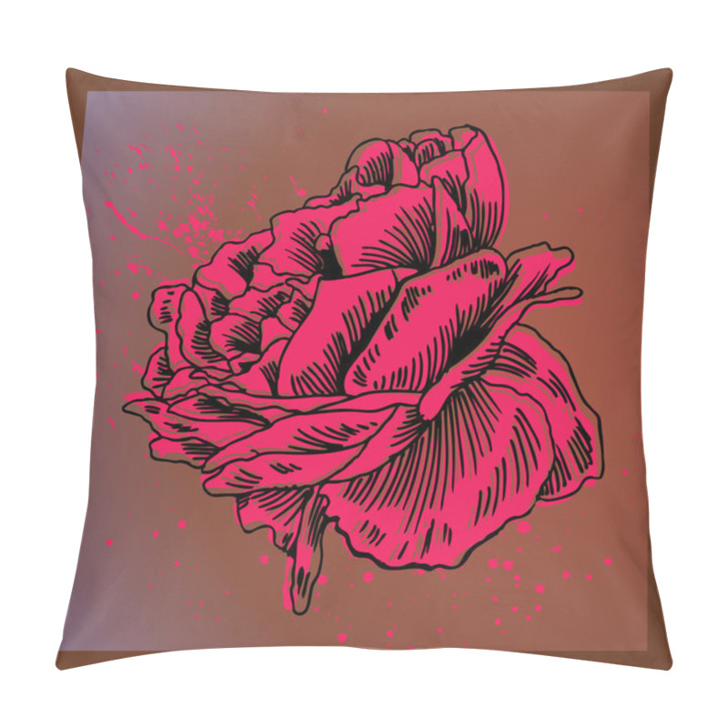 Personality  Hand Drawn Rose Pillow Covers