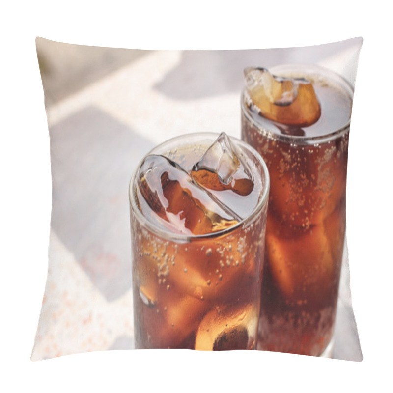 Personality  Glass Of Cola With Ice Cubes Pillow Covers