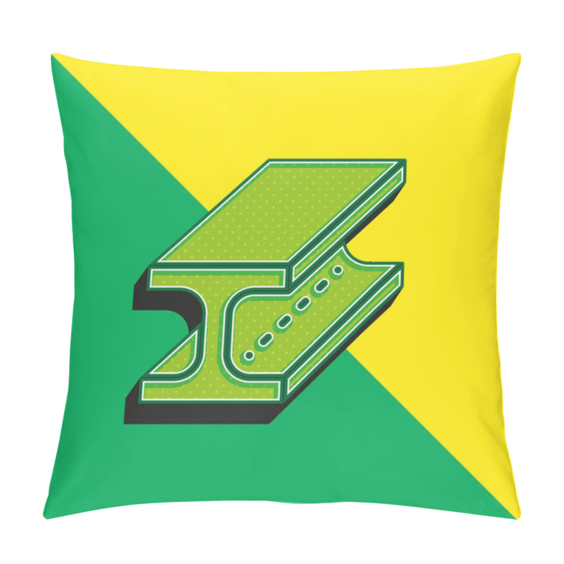 Personality  Beam Green And Yellow Modern 3d Vector Icon Logo Pillow Covers