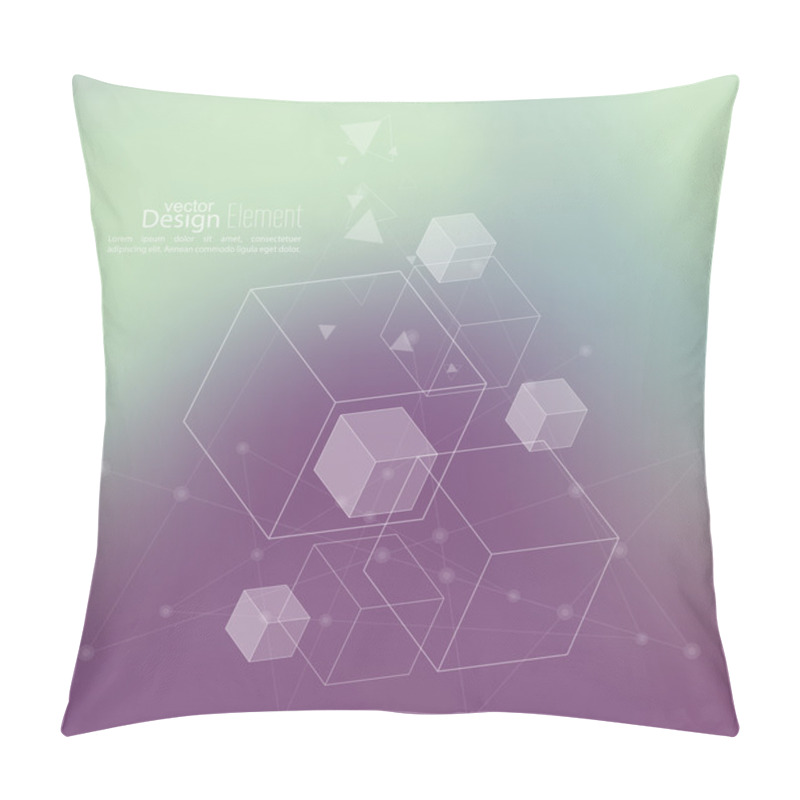 Personality  Abstract Neat Blurred Background With Transparent Cubes,  Pillow Covers