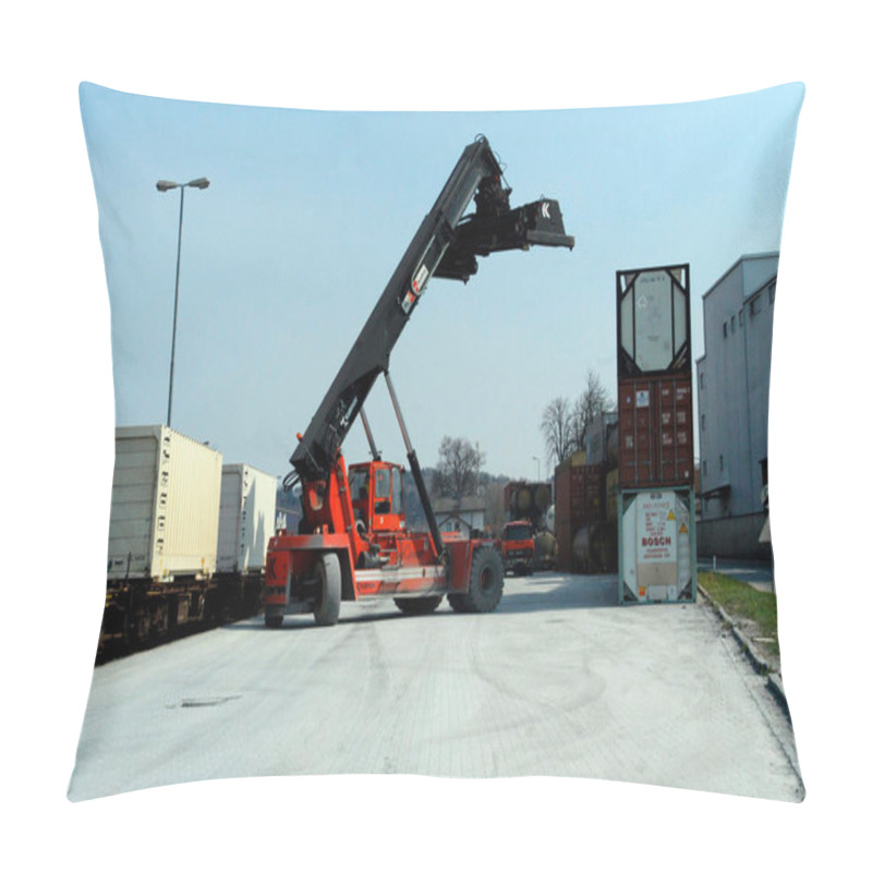 Personality  In A Container Terminal For Cargo Containers And Their Onward Transportation Pillow Covers