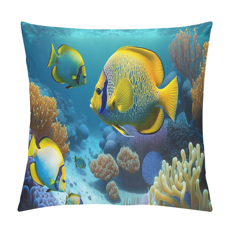 Personality  Sea Background With Tropical Fish And Coral Reefs Pillow Covers