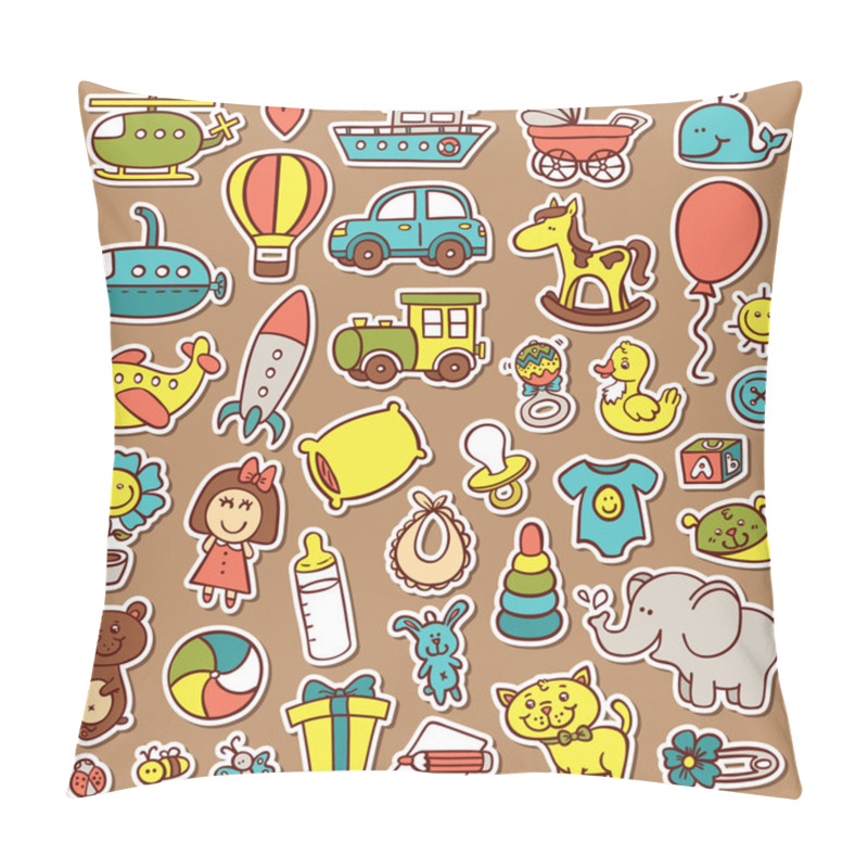 Personality  Funny Baby Toys Stickers Set. Pillow Covers