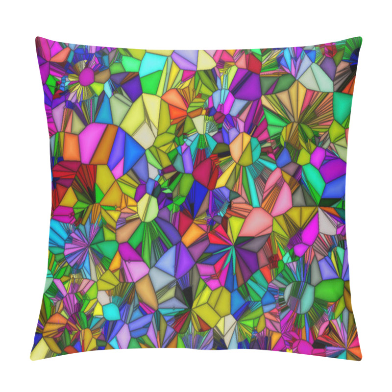 Personality  Creative Mosaic Stained Glass Background With A Magnificent Chao Pillow Covers