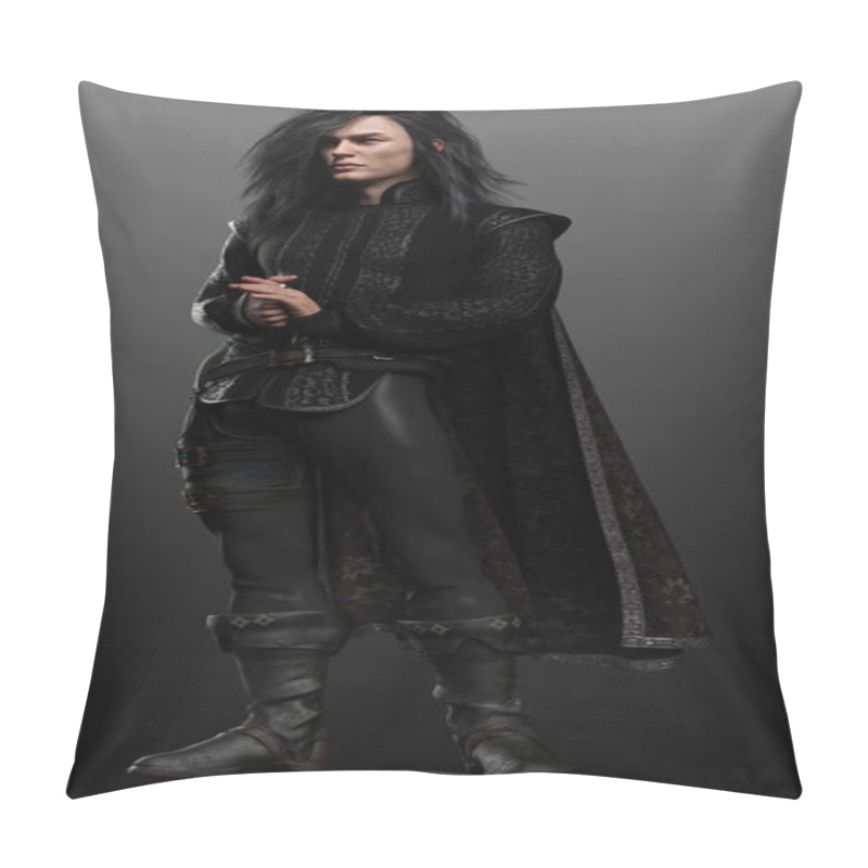 Personality  Fantasy King In Black Velvet Outfit, Raven Prince Pillow Covers