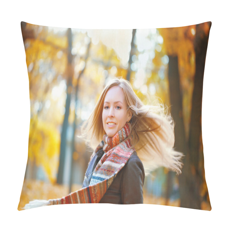 Personality  Young Blonde Girl Relaxing In The Park Pillow Covers