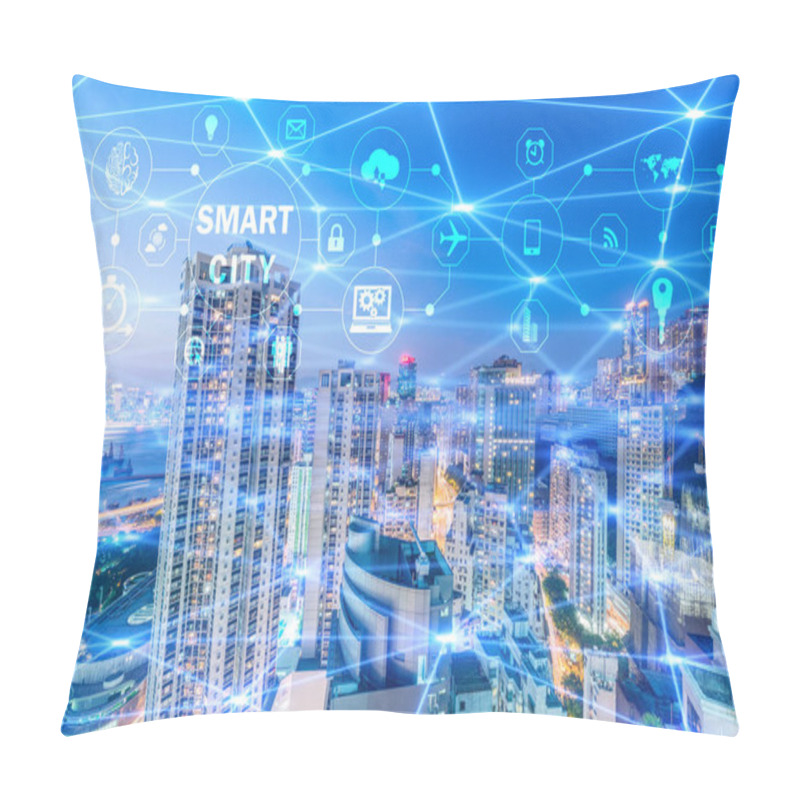 Personality  Concept Of Smart City And Internet Of Things Pillow Covers