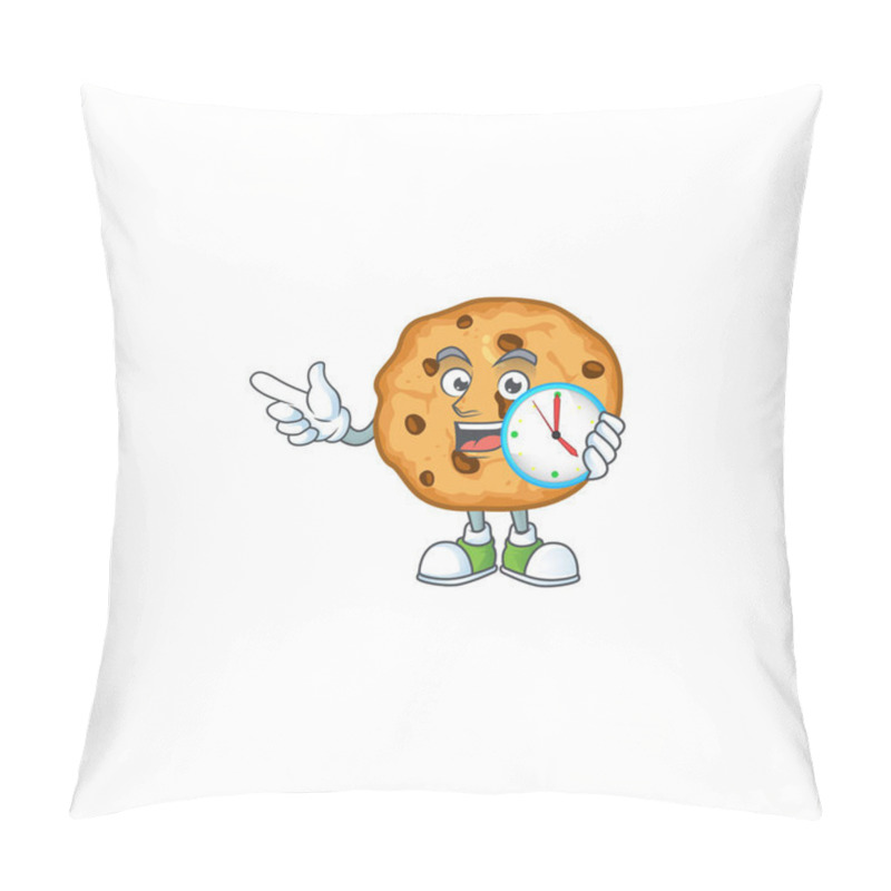 Personality  Chocolate Chips Cookies Cartoon Character Style With A Clock Pillow Covers