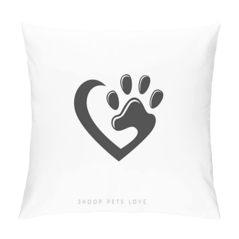 Personality  Love Paws Print Foot Pets Logo Symbol Design Illustration Pillow Covers