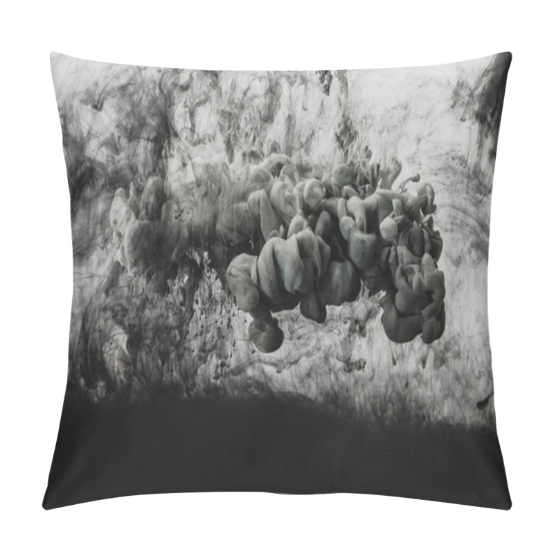 Personality  Full Frame Image Of Mixing Of Light Gray And Black Paints Splashes  In Water Pillow Covers