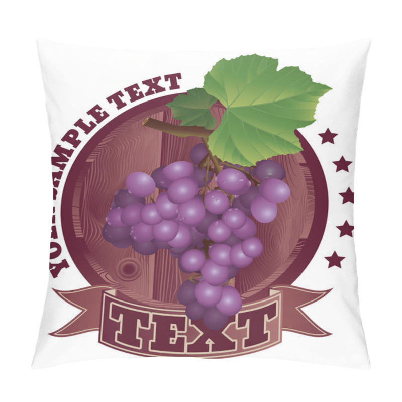 Personality  Picture Of A Bunch Of Grapes On Wooden Texture Pillow Covers