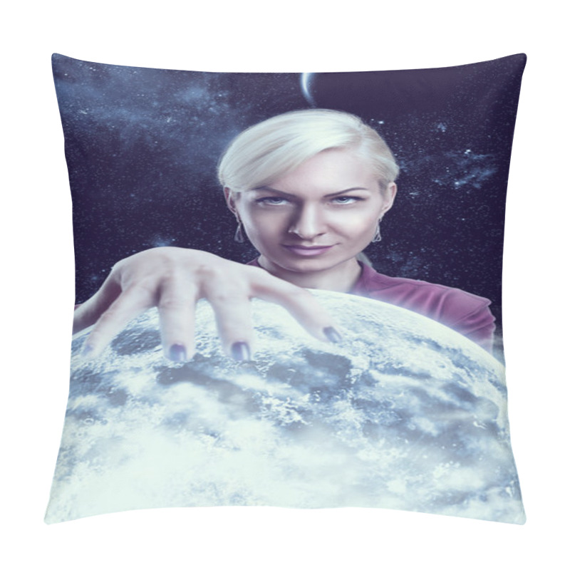 Personality  Woman Holding Planet Pillow Covers