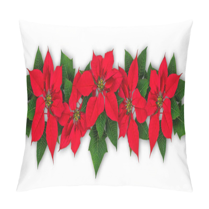 Personality  Poinsettia Flower Wreath Isolated Pillow Covers