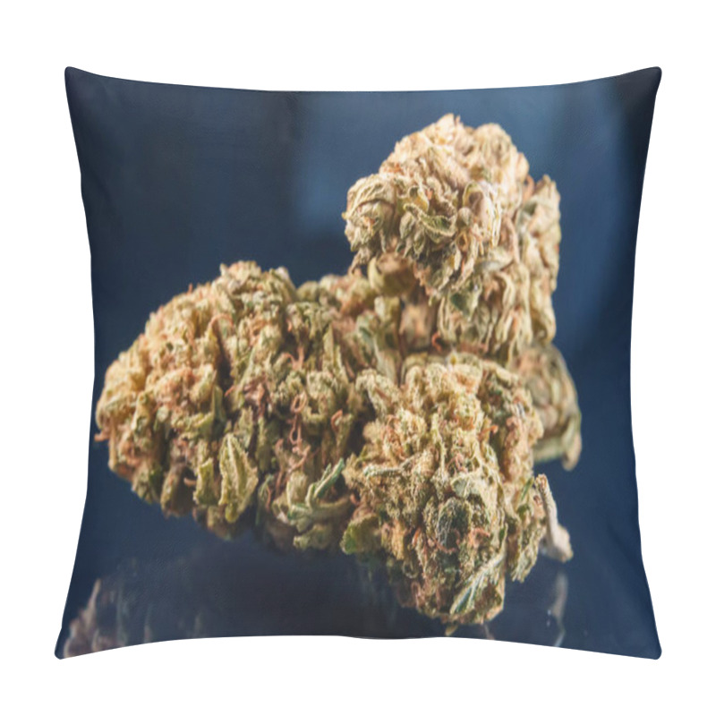 Personality  Close-up Of Medical Cannabis Flower. Pillow Covers