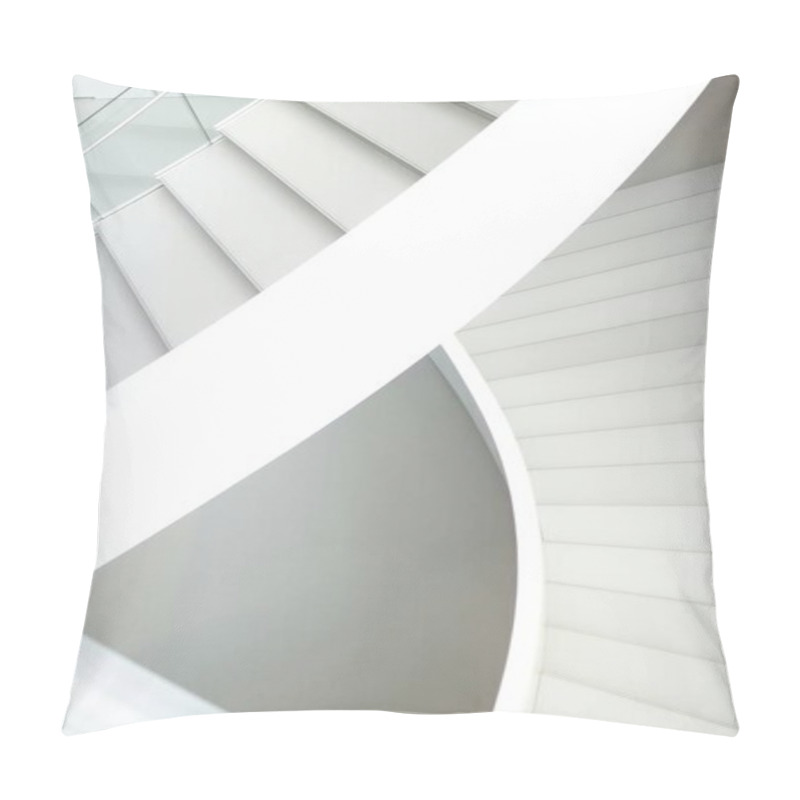 Personality  Elegant White Spiral Staircase With Sleek Curves And Modern Architecture. Pillow Covers