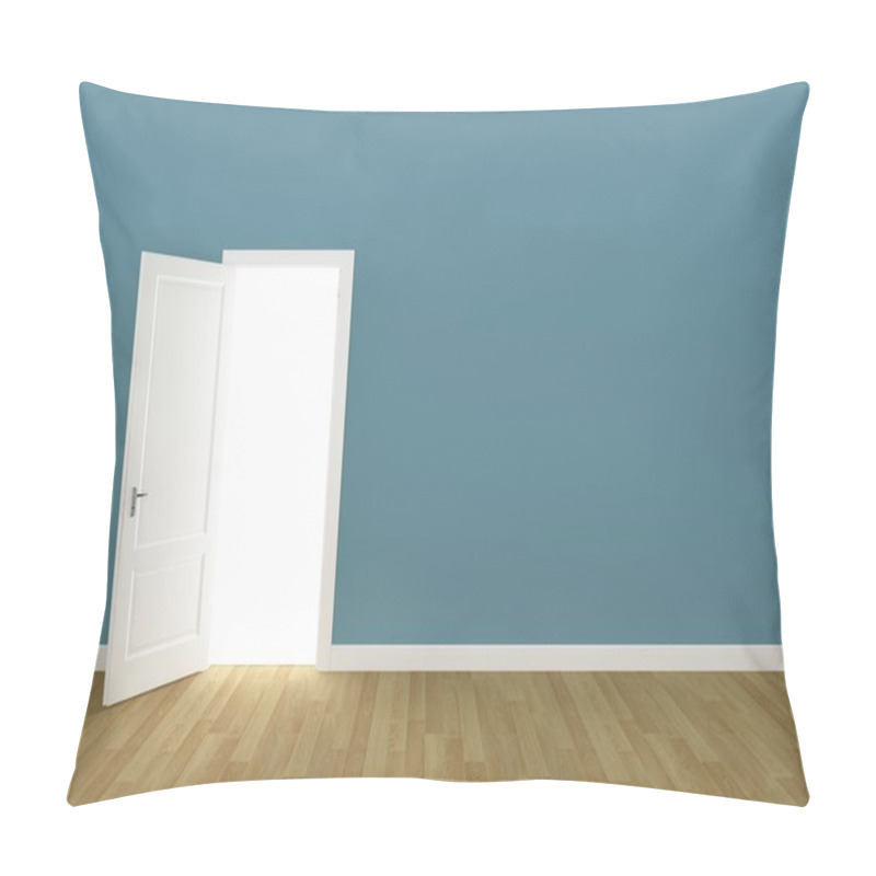 Personality  Door Open On Light Blue Wall ,3d Pillow Covers