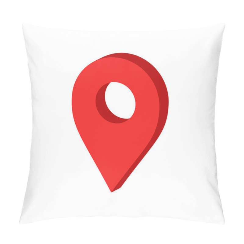 Personality  3D Map Pointer In Flat Style. Gps Navigation Mark Illustration O Pillow Covers