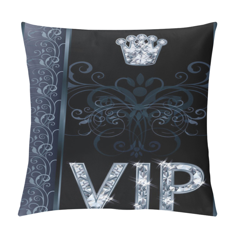 Personality  Diamond VIP Invitation Card , Vector Illustration Pillow Covers