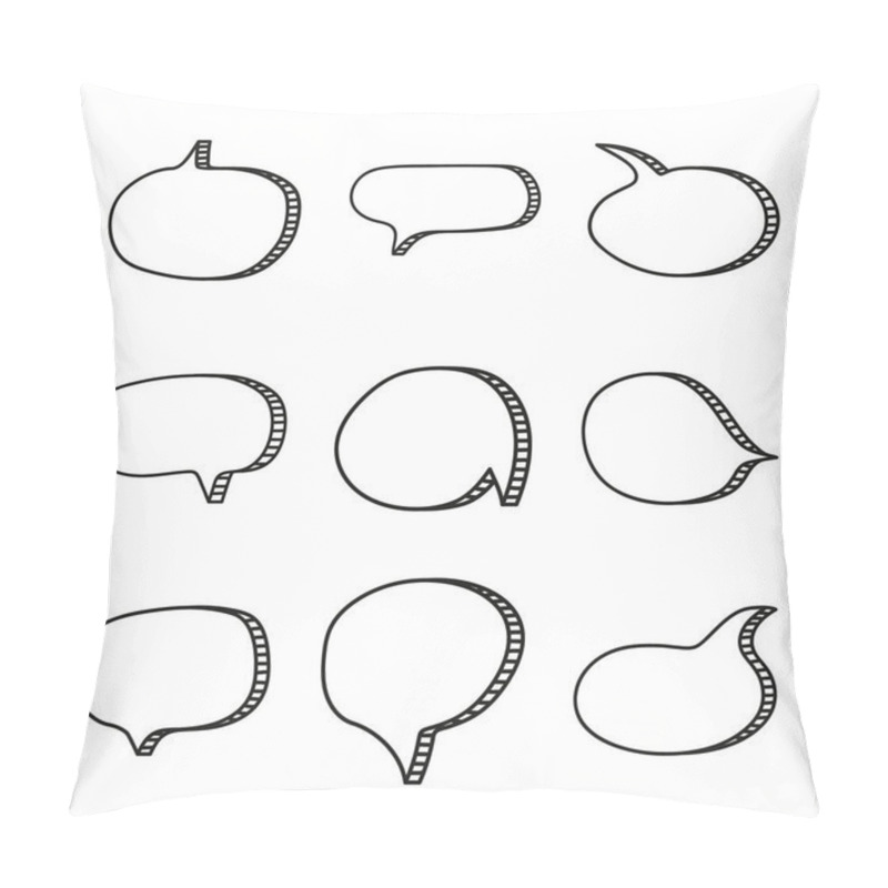 Personality  Hand Drawn Speech Bubbles. Pillow Covers