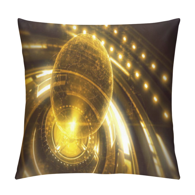 Personality  A Stylized Rendering Of The Earth Conveying The Modern Digital Age 3d Illustration Pillow Covers