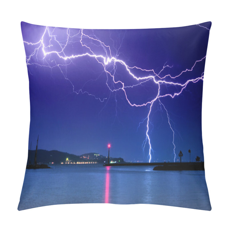 Personality  Lightning Above The Lake Pillow Covers