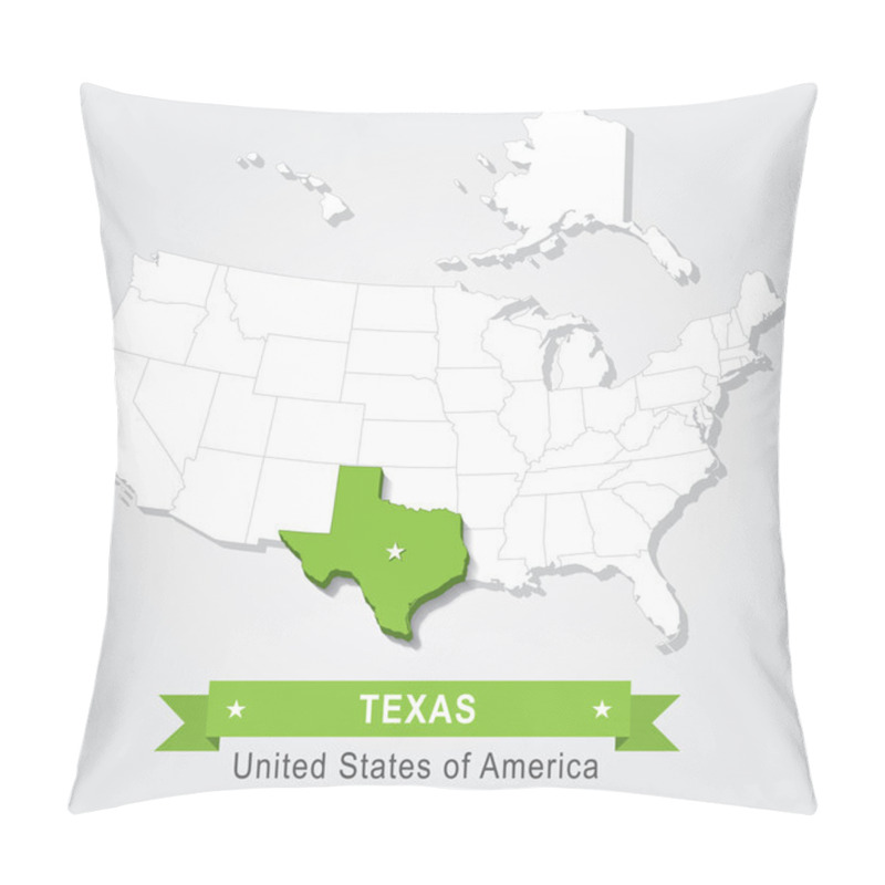 Personality  Texas State. USA Administrative Map. Pillow Covers