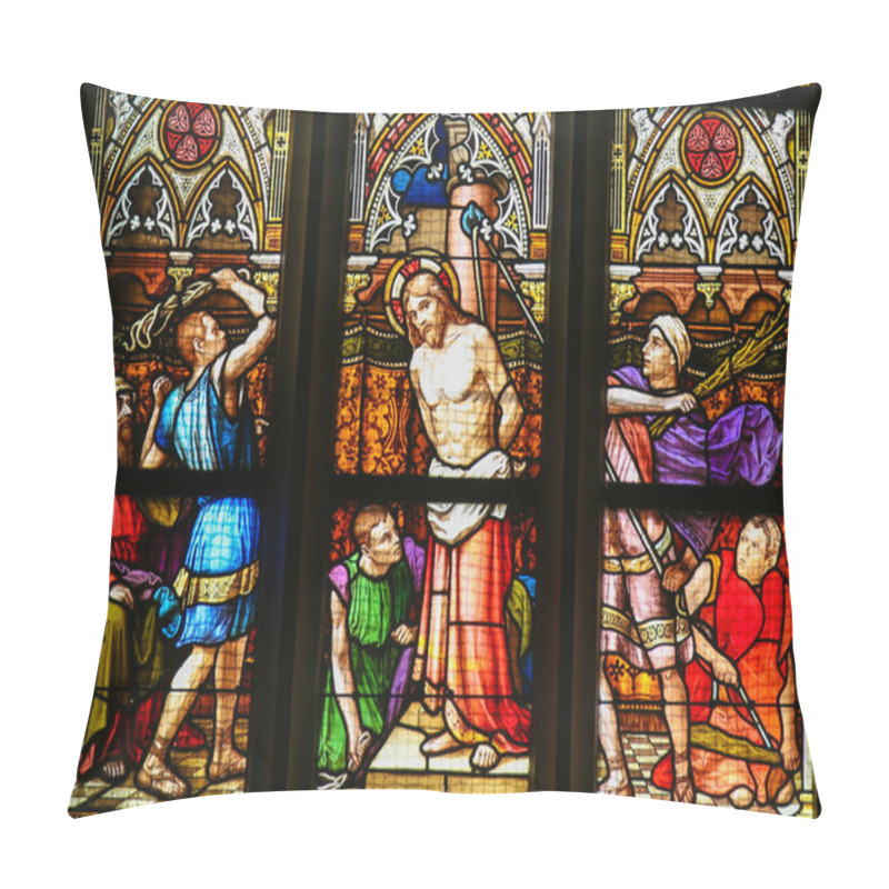 Personality  Stained Glass - Flagellation Of Christ Pillow Covers