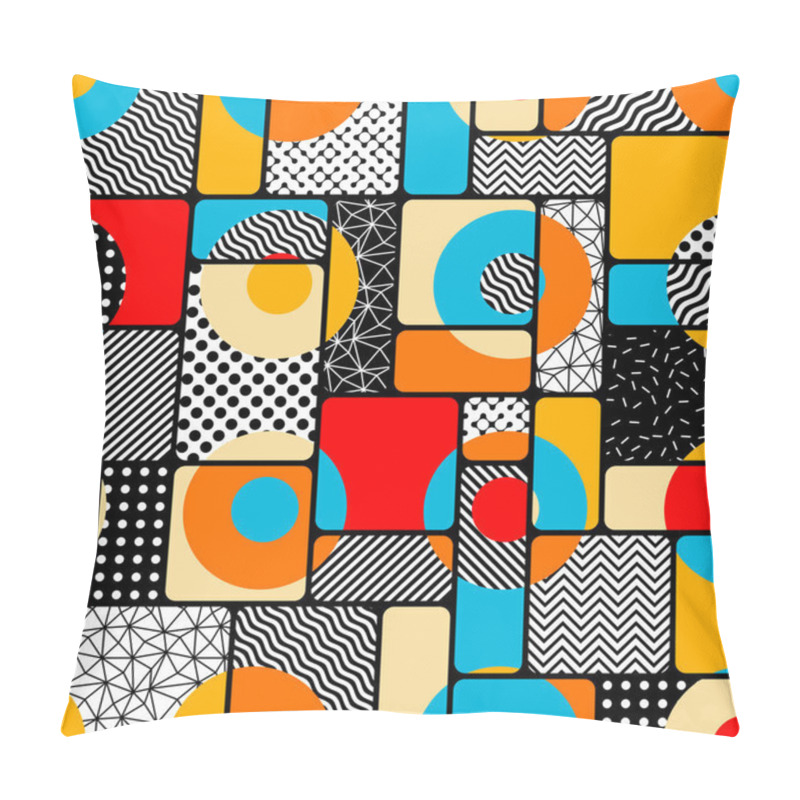 Personality  Geometric Abstract Pattern Retro Style. Seamless Vector Pattern.Vector Image. Pillow Covers