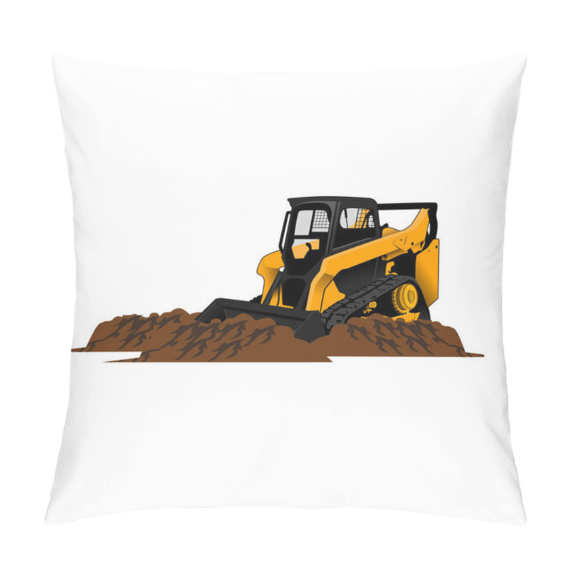 Personality  Skid Steer Heavy Equipment Illustration On White Background Pillow Covers