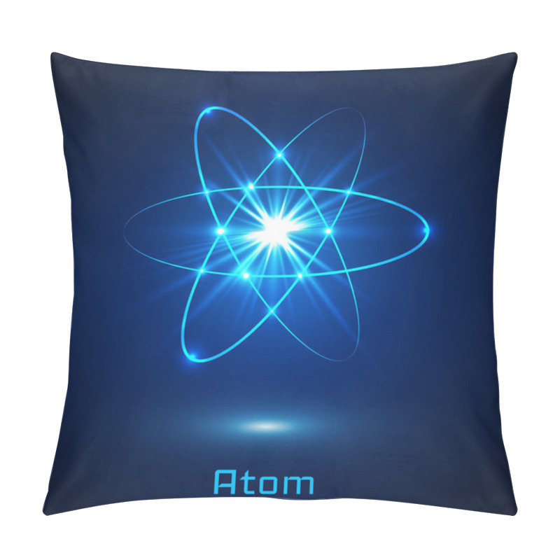 Personality  Vector Shining Neon Lights Atom Model Pillow Covers