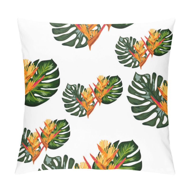 Personality  Seamless Wallpaper Pattern Summer Jungle Art In Trendy Style Of Hand-drawing Pillow Covers