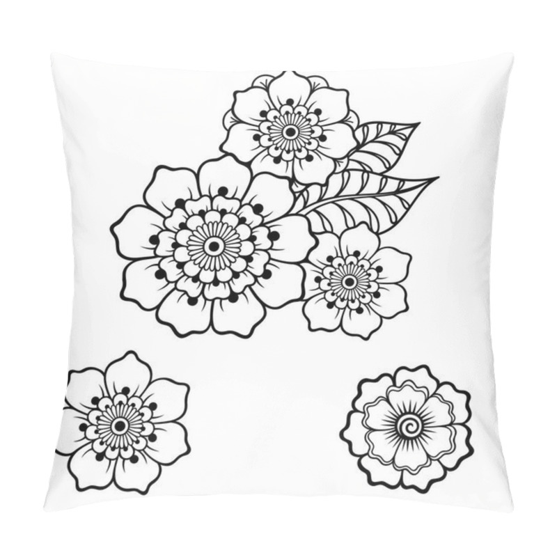 Personality  Henna Tattoo Flower Template In Indian Style. Ethnic Floral Paisley - Lotus. Mehndi Style. Ornamental Pattern In The Oriental Style. Pillow Covers