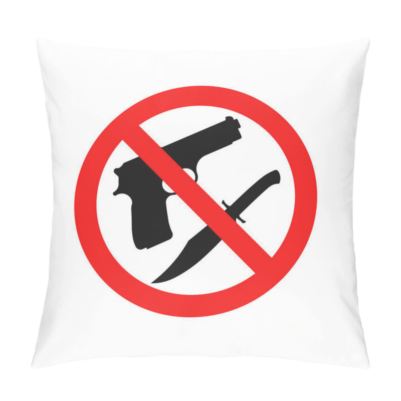 Personality  Vector Illstration Of No Weapon Icon. Flat Design. Isolated. Pillow Covers