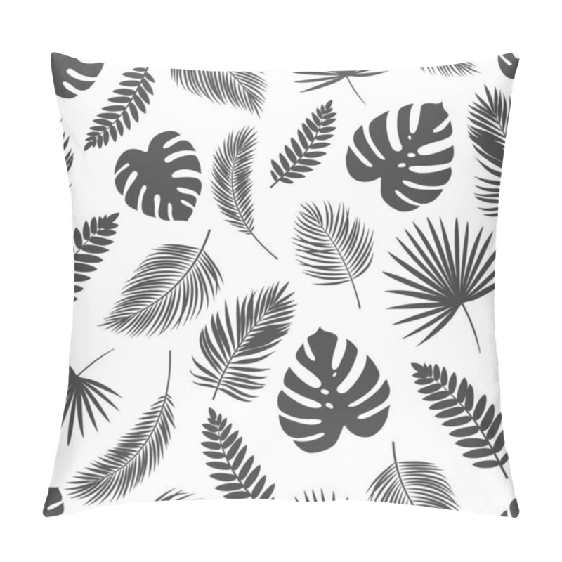 Personality  Seamless Pattern Silhouettes Tropical Leaves Pillow Covers